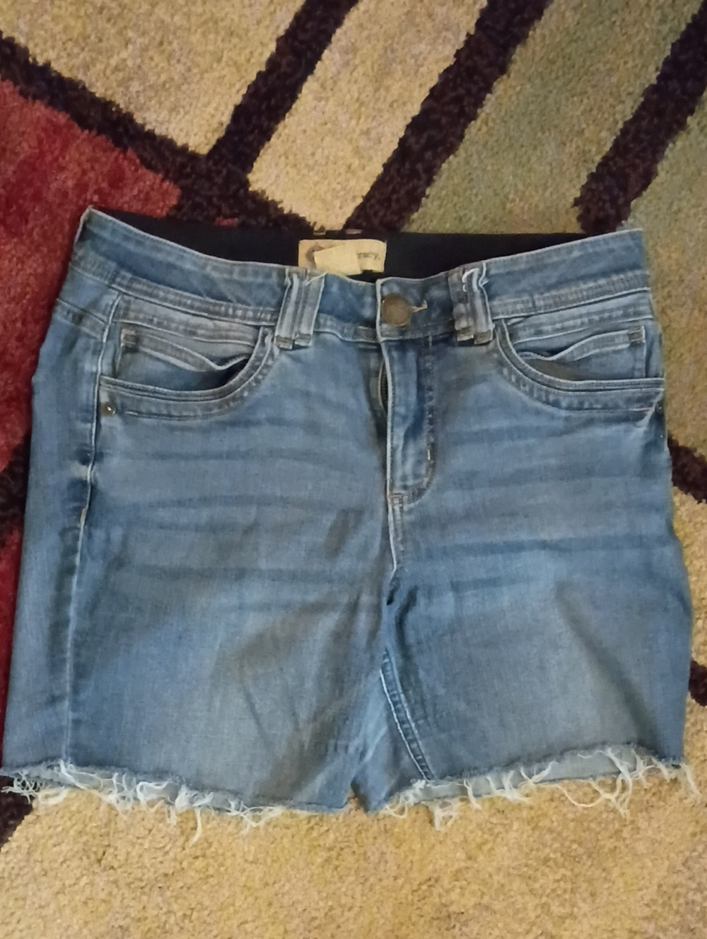 Democracy Women’s Light Blue Denim Jean Shorts - Frayed Hem Size 10